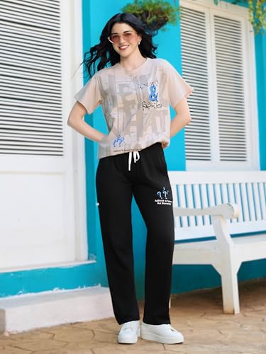 Image of ZEYO Night Suit for Women's Printed Night Dress of Top and Pyjama