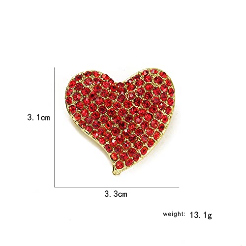 Image of Cute CZ Heart Brooch Pin for Women Teen Girls Elegant Crystal Rhinestone Hearts Lapel Pins Dance Party Wedding Jewelry Dress Suit Clothes Accessorie for Her Wife Daughter Birthday