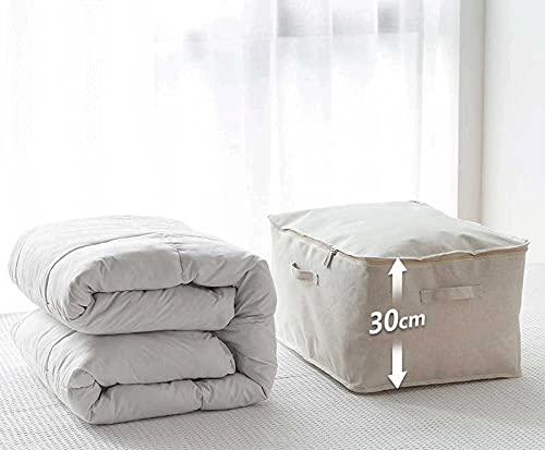 Amazon｜2個セット Lサイズ 布団収納袋 布製布団収納ボックス 綿 亜麻