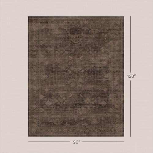 Tapete decorativo Boho 8x10 pies marrón oscuro miniatura 2