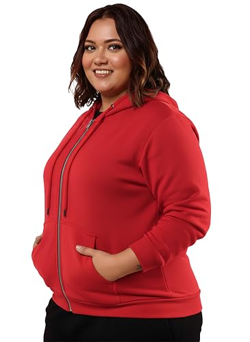 Image of Elite soul Women's Plus Size Zipper Hoodie | Front Zip Full Sleeve Hooded Sweatshirt | Casual Zipper Jacket | XL, 2XL, 3XL, 4XL, 5XL, 6XL