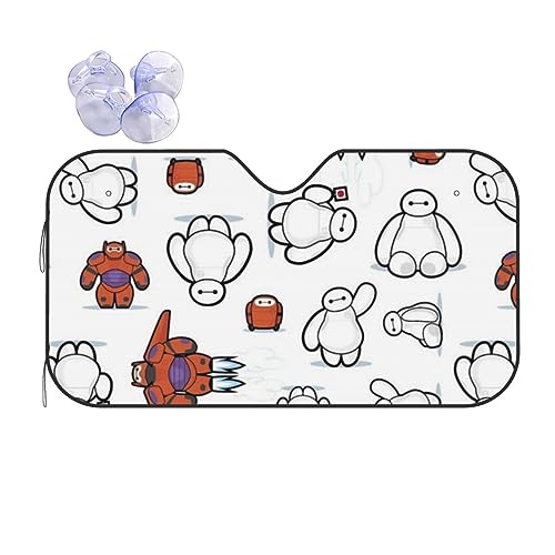 ベイマックス サンシェード フロントサンシェード 遮光 断熱 吸盤 紫外線対策 日除け 夏 キャラクター アニメ グッズ 雑貨 かわいい おしゃれ 車内 130×70cm