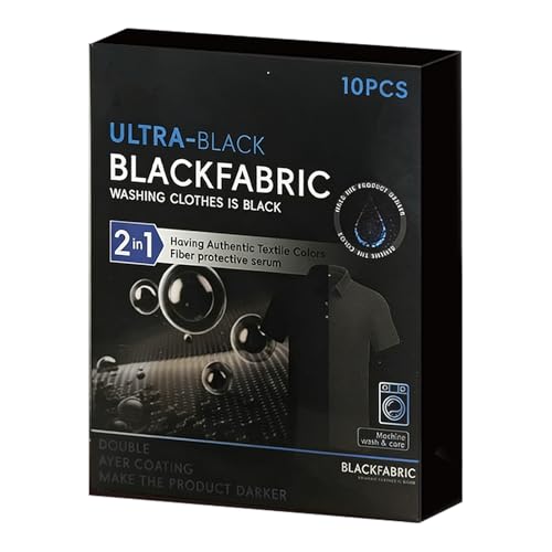 La Mejor Lista de Tinta para Ropa para comprar online. 42 10 hojas de tinte de tela ultra negra para ropa negra, restauración de color, pintura de ropa, fórmula 2 en 1 con suero protector de fibra, lavable a máquina para algodón y...