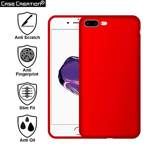 Image of Case Creation Luxurious OG Series for iPhone 8 Plus Case Cover,Anti-Dirty Slim Case Frosted Matte Cute Candy TPU Raised Bezel (Splash of Color) Back Cover for Apple iPhone 8 Plus -Wine Red