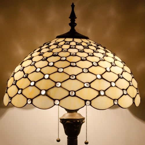 Image of WERFACTORY Tiffany Floor Lamp 64 inch Stained Glass Standing Reading Light