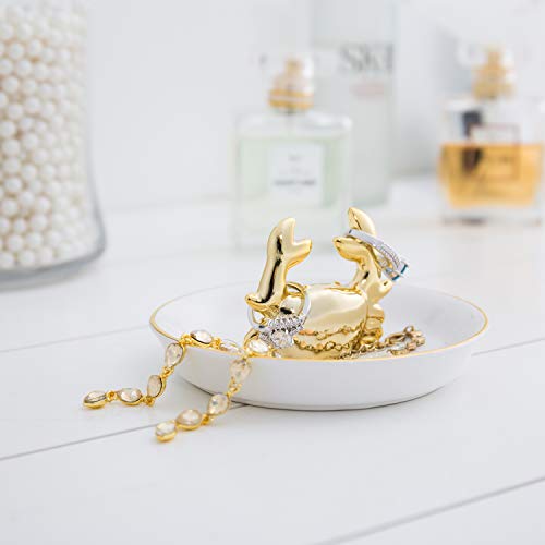 MyGift Golden Crab Ring Holder Ceramic Jewelry Dish - Image 3
