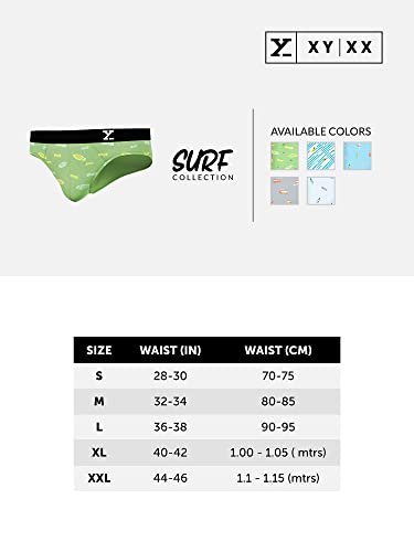 Image of XYXX Men's Surf Super Combed Cotton Regular Fit Printed Antibacterial Briefs with No Marks Waistband