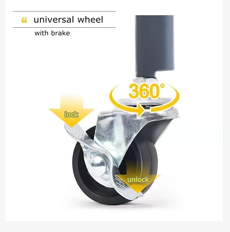 Miniatura 4 de MYOYAY Carrito de almacenamiento plegable de 3 niveles, estante de pie, carrito de servicio móvil con ruedas, sin montaje, organizador de cocina,