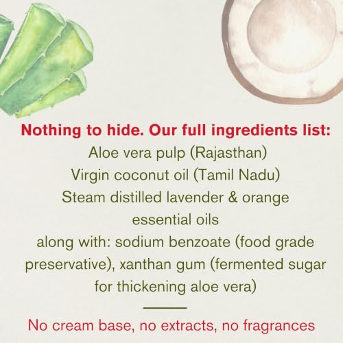 Image of The Nature Mill Aloe Vera Coconut Soothing Body Lotion. All Natural, No Cream Base, Soothes & De-Tans Skin, Multi-Use: Body, Hand, Foot, Deo. Coconut, 100g