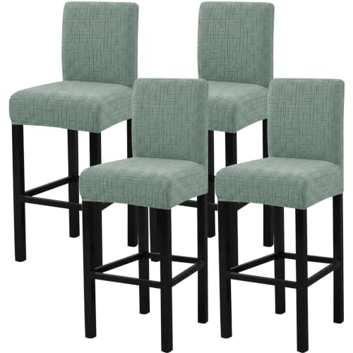 Image of FUANGUI Bar Stool Covers Set of 4, Stretch Bar Stool Seat Covers