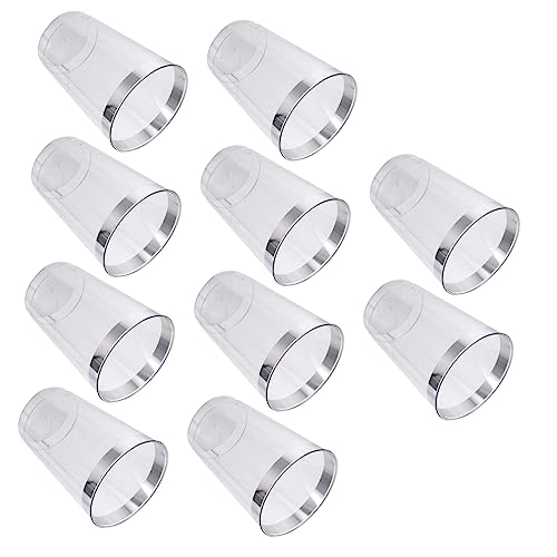 Luxshiny 10pcs Plastic Ice Cream Cups Drinking Tumbler Lids Cups for Party Travel Camping