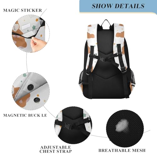Sac à dos ordinateur portable cochon d'inde yoga pour lycéen voyage - 5