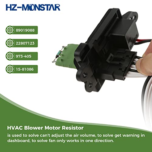 Image of 89019088 HVAC Blower Motor Resistor Kit with Harness, Compatible with 2003-2006 Chevy Silverado Tohoe Avlanche Yukon GMC Sierra Suburban Cadillac ESV EXT Replace 22807123 973-405 15-81086