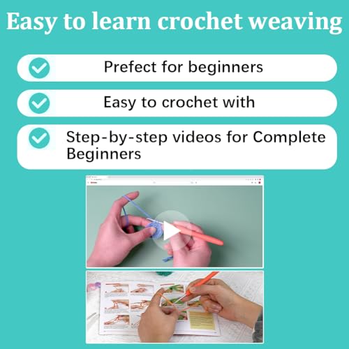 SUNNYCLUE Crochet Keychain Kit Beginner Crochet Kit Cute Animals Jellyfish Learn to Crochet Kit Step-by-Step Videos Complete Crochet Set 3D Knitting Crocheting Kit for Adult Starters Gift - Image 4
