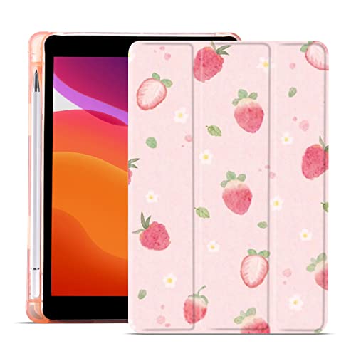 Coque iPad Mini 2021 fine anti-rayures avec rangement stylet et fleurs