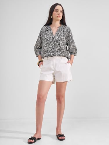Image of Tokyo Talkies Women Tops for Woman|Women Oversized Fit Crop Top Shirt|Comfortable Premium Korean Button Down | Workwear Top for Office & Casual Outfit