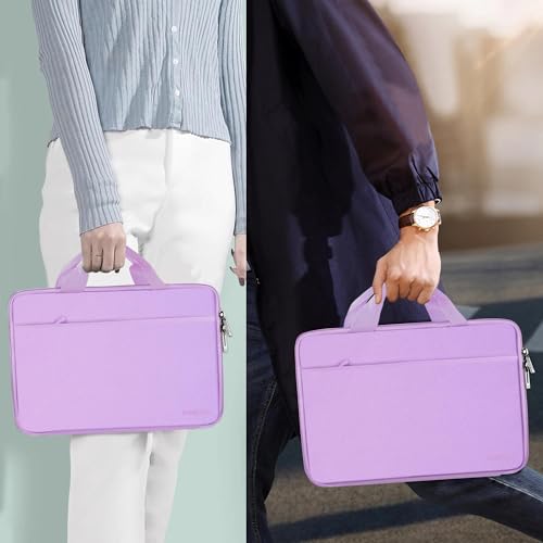 Image of Hseok Laptop Case 13.3-14 Inch Sleeve,TSA Shockproof Computer Handbag,Compatible with MacBook Neo /Pro 14 M5 /M4 /M3 /M2 /M1,All Models 13.3 inch MacBook Air /Pro,XPS 13 /14,Most 13-14 Notebooks,Purple