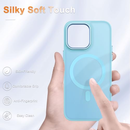 Image of YENAPOON for iPhone 14 Pro Case, Matte Magnetic Phone Case, Light Blue