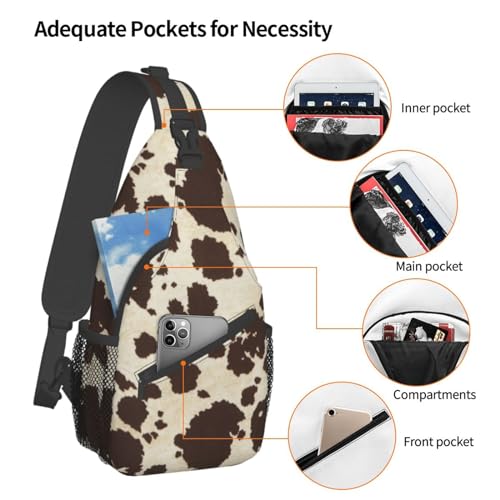Cute Cow Print Bags For Women Men Sling Bag Cow Backpack Casual Daypack Backpacks for Travel Sports Running Hiking4