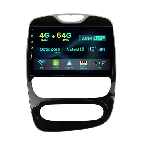 MISONDA [4G+64G] Autoradio Android 15 Radio Coche Carplay y Android Auto para Renault Clio 4 ZOE 2016-2019 Cámara&Mic Autoradio GPS Volante Control RDS WiFi BT 10' Pantalla Táctil
