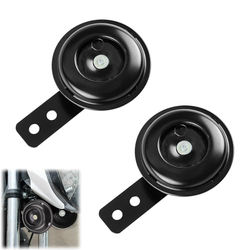 2 Stück Hupe 12v Laut Melodie, Motorrad Hupe 12v Extrem Laut, Universal Horn, für Roller Motorrad Dreirad Pocket Bikes(Schwarz)