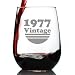 Bevvee Vintage 1977 Stemless Wine Glass - 49th Birthday Gifts for Women & Men Turning 49 - Bday Party Decor - Large 17 oz