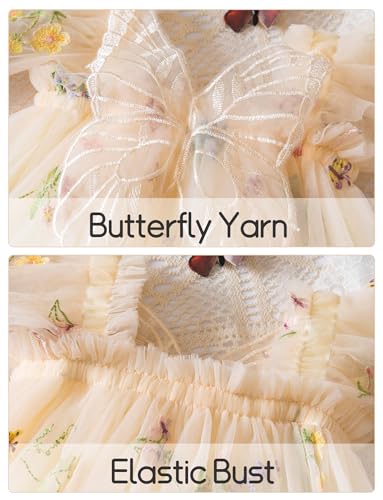 Toddler Baby Girl Tulle Dress Sleeveless Layered Tutu Dress Fluffy Flower Sundress with Back Butterfly4