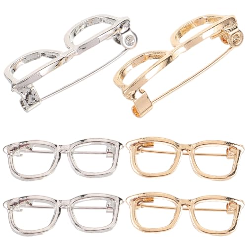 Image of Gadpiparty 6Pcs Creative Glasses Brooches Eyewear Lapel Pins for Women Dress Shirt Hat Bag Accessories Stylish Eye Glasses Jewelry