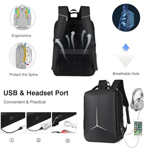 Anti-theft Laptop Business Backpack Durable Backpack with USB Daypack 180-degree opening Travel Cabin Rucksack Work Bag Water Resistant Rucksack Work for Men & Women Red4