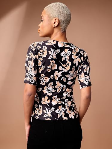 Image of PURVAJA Women's Polyester Floral Relaxed Fit Shirt