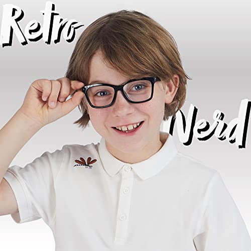 Spooktacular Creations Nerd Glasses, Black Fake Glasses with Clear Lenses Halloween Cosplay Costume Props for Boys Girls Halloween Accessories - Image 3