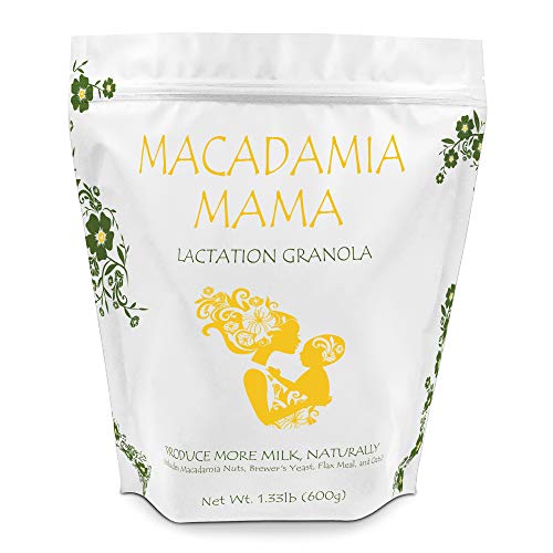 Macadamia Mama Lactation Cookie Granola, Natural Breastfeeding & Milk Production Supplement Snack, No Refined Sugars, Gluten Free (Oats, Brewers Yeast, Flax Seed, Nuts, 1.33lb Bulk Bag)