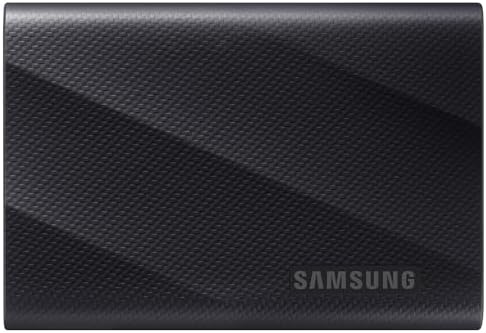 Samsung SSD Externe T9 Portable, 2 To, Vitesses de lecture/écriture jusqu'à 2000 Mo/s¹, USB 3.2 Gen 2x2, Compatible Mac, PC, Android et Appareils photo 12K, Noir, MU-PG2T0B/EU
