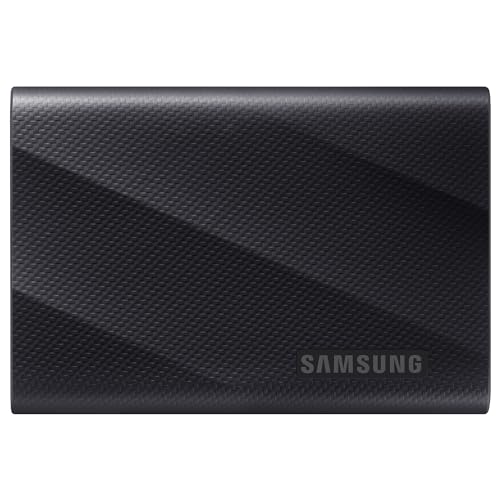 Samsung SSD Externe T9 Portable, 2 To, Vitesses de lecture/écriture jusqu'à 2000 Mo/s¹, USB 3.2 Gen 2x2, Compatible Mac, PC, Android et Appareils photo 12K, Noir, MU-PG2T0B/EU