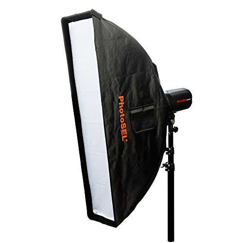 PhotoSEL SBSR3X14 - Ventana Difusora de Luz Softbox Rectangular Estrecha para Iluminación Fotográfica de 35×140cm, Montaje de Tipo S, para Flash de Estudio PhotoSEL/Bowens