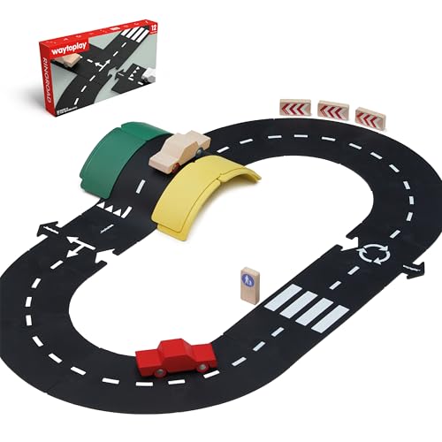 Waytoplay Ringroad - Die Flexible Spielzeugstraße 12 st. Spielen Sie mit Ihren Autos drinnen und draußen. Hergestellt in den Niederlanden