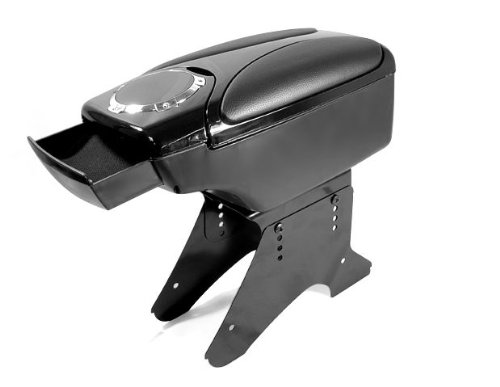 99Parts Black Leather Center Console Armrest Big Sorage Box with Two Cups Holder