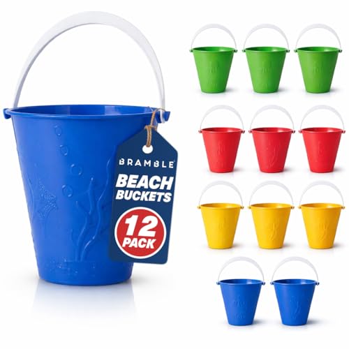 BRAMBLE 12 cubos de cores brilhantes - Balde para crianças - brinquedos de praia para bebé