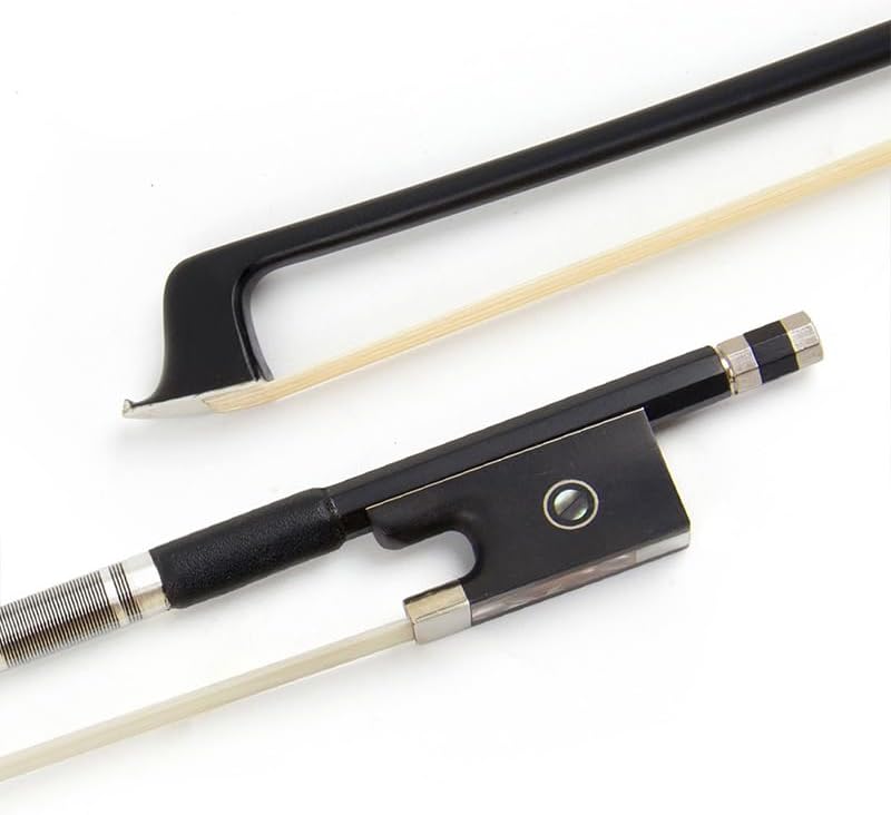 Kmise Carbon Fiber Violin Bows: Lightweight Violin Bow 4/4, Anti-Deformation Full Size Fiddle Bow, Ultra-Stretchy Horse Hair, Gift for Professional, Beginner, Adults, Kids Violins Practice (Black)