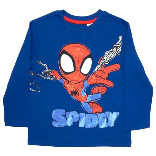 Marvel Spidey and His Amazing Friends Spider-Man Long Sleeve Tees 3 Pack, Spiderman T-Shirt 3-Pack Bundle Set for Boys4