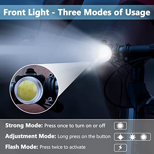 Ruxely Usb Rechargeable Bike Light Set,5 Modes Bright Flashing Front Near Lights,Headlight&Back Taillight Battery 100Lm Led Safety Warning Bicycle Lamp For Rider,Road Mountain Cycling,Night Riding #TOP4