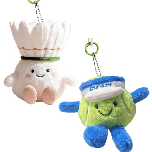 YANJIY 2 Piezas Colgante De Peluche De Bádminton, Llavero Raqueta De Tenis, Charms Para Bolsos, Suave y Adorable, para Regalos, Recuerdos, Decoraciones, Carteras, Mochilas y Llaveros (11cm)