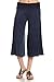HEYHUN Women's Solid Tie Dye Wide Leg Flared Capri Boho Gaucho Pants w/Lace Detail