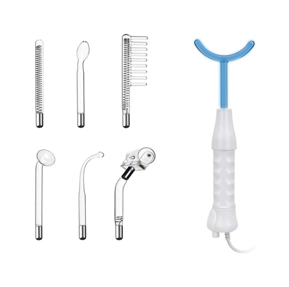 Elitzia High Frequency Wand 7 Glass Face Lift Device Tubes Facial Electric Machine High Frequency Facial Machine Face Wand Anti Wrinkle for Skin Care Hair Growth Body ETSC640 (Blue Light)