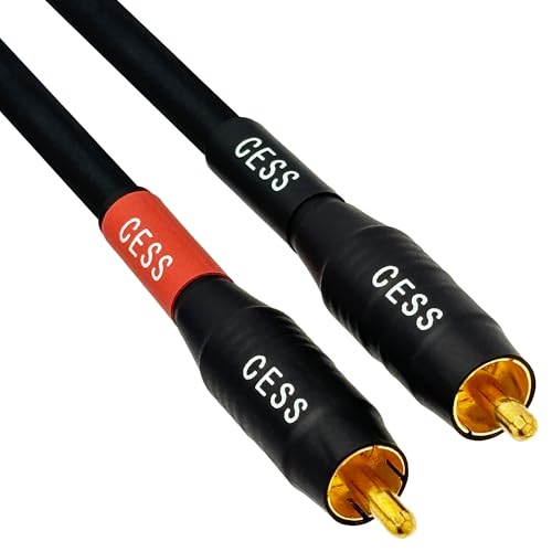 Image of CNCESS CESS-075-2f Heavy Duty Waterproof RCA Cable, Phono Male to Male (2 FT)