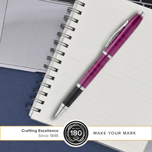 Image of Cross Century II Midnight Plum with Polished Chrome Appointments Selectip Refillable Rollerball Pen - Medium Point, Black Ink, Luxury Gift Box