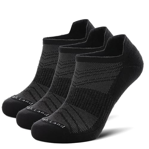 Toughland Merino Wool Socks for Men & Women – 80% Merino Wool, No Show, Lightweight, Cushioned for Running, Hiking