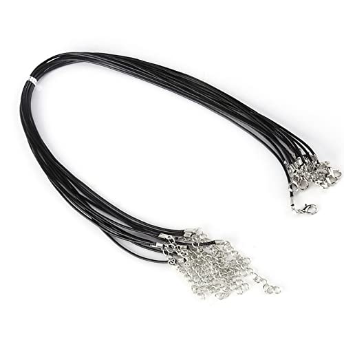 Dekaim 10PCs Waxed Necklace Cords Black Necklace Cord for Jewelry Necklace Cord for DIY Necklace Bracelet