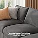 Sectional Couches for Living Room FSC Certified Velvet Modular Couch Oversized Cloud U Shaped Convertible Sleeper Sofa Chaise Detachable Armrest Cushio (Velvet Grey, U Shape 8 Seat)