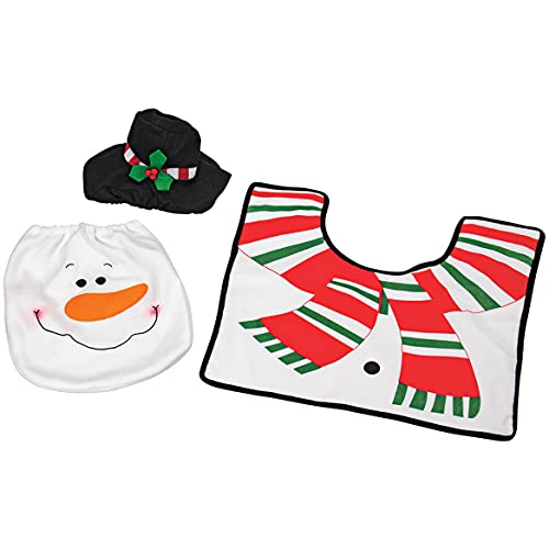 Fox Valley Traders Snowman Toilet Cover and Rug, Set of 3